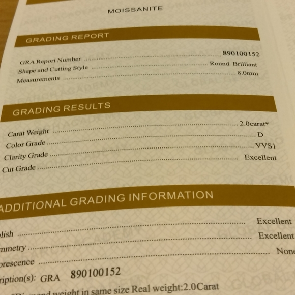 Moissanite lab grown 2ct. round brilliant cut diamond - Picture 7 of 12